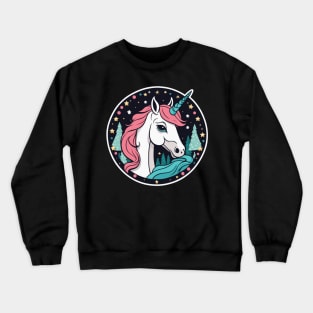 Unicorn Christmas Drawing Crewneck Sweatshirt